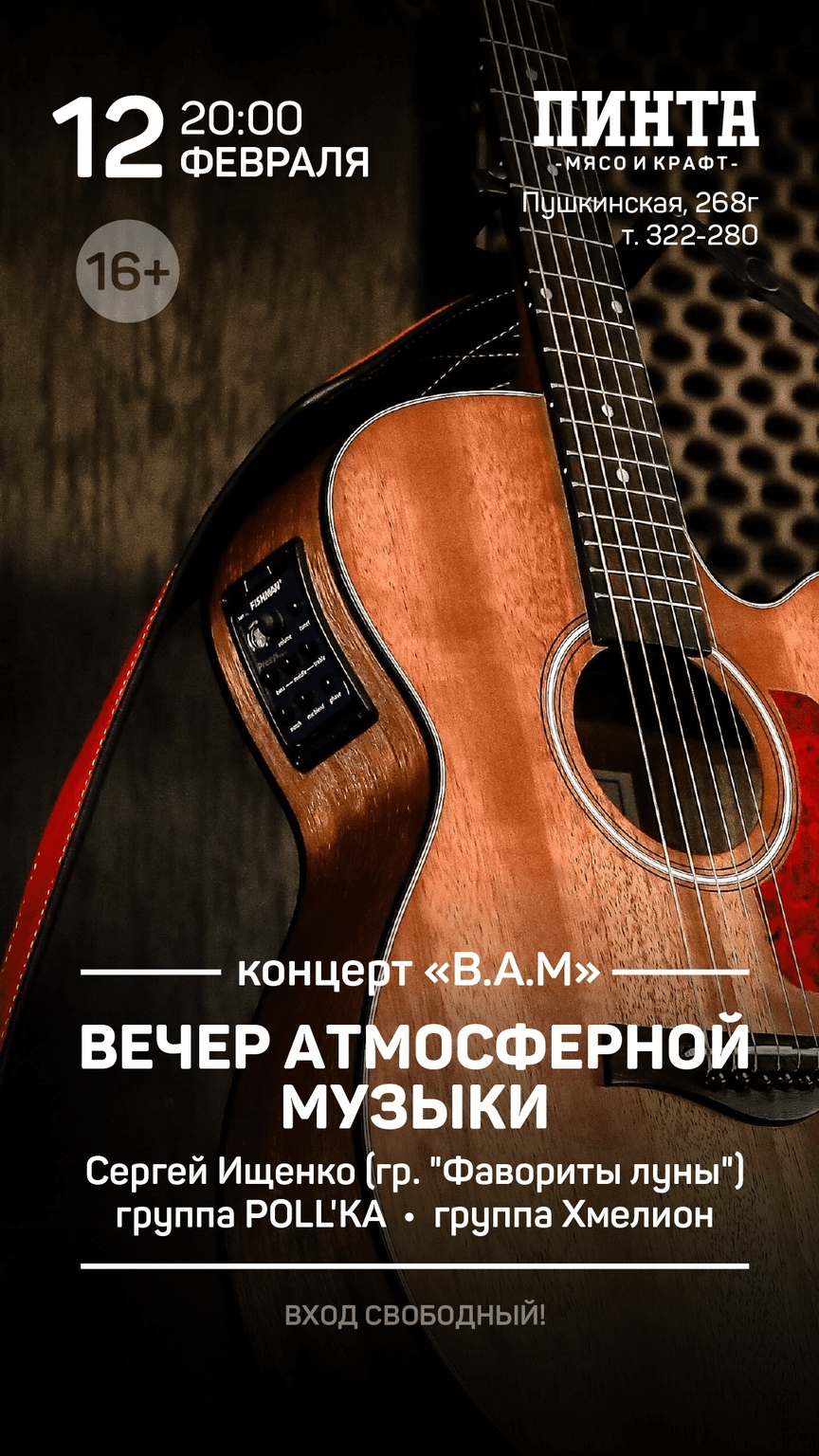 Афиша Ижевска — Вечер атмосферной музыки в «Пинте»