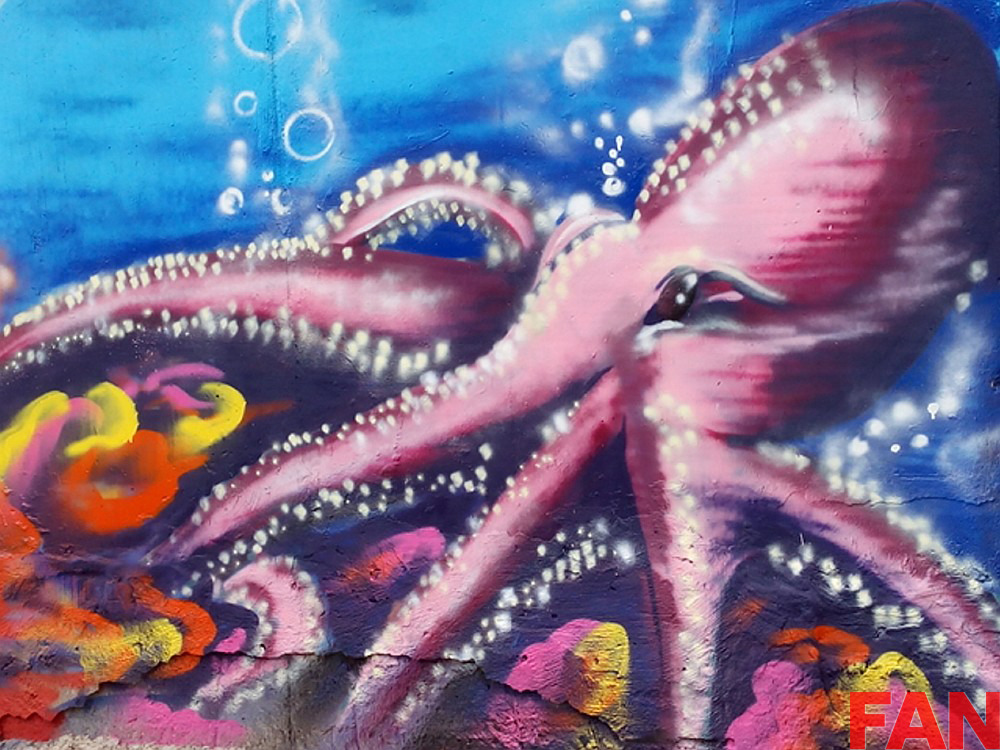 Масштабное «подводное» граффити появилось в городке Металлургов